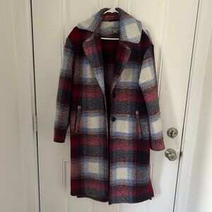 BERNIE Bernardo Plaid Oversize Coat, Small